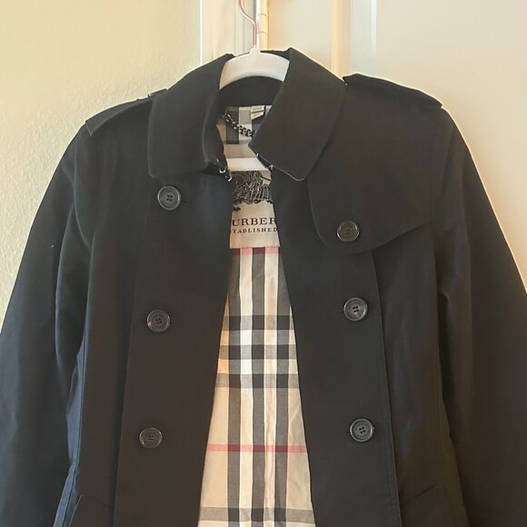 Burberry Trench Coat Black US 0 - Picture 1 of 2